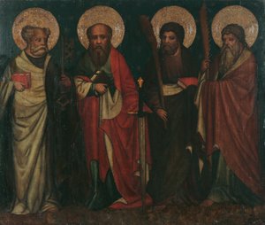 De apostelen Petrus, Paulus, Jakobus de Jongere en Simon door Meister von Laufen