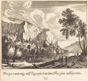 Bergzicht, Klagenfurt door Melchior Küsel after Johann Wilhelm Baur