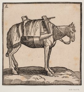 Een opgezadeld lastpaard door Melchior Lorck