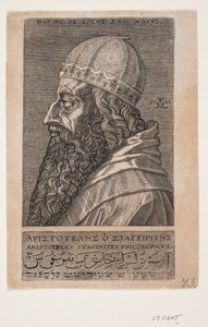 Aristoteles, halflang portret, profiel naar links