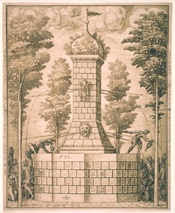 Fontein met Maskers door Melchior Lorck