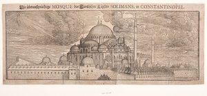 De Suleimanyie Moskee, gezien vanuit het noordoosten door Melchior Lorck