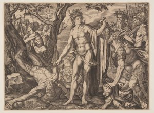 Apollo en Marsyas/Vonnis van Midas door Melchior Meier