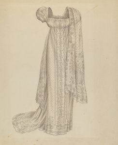 Trouwjurk met sjaal, ca. 1939 door Melita Hofmann