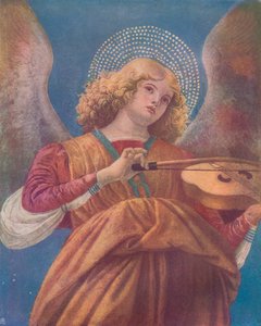 Muzikale Engel met Viool fresco, 15e eeuw