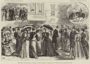 Het zilveren huwelijk van de hertog en hertogin van Teck, receptie in White Lodge, Richmond Park