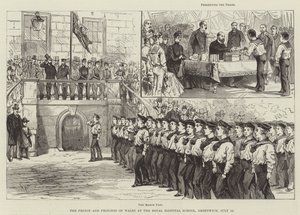 De Prins en Prinses van Wales bij de Royal Hospital School, Greenwich, 10 juli