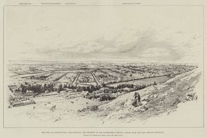 De stad Doornfontein, Johannesburg, eigendom van de Waterworks Company, gezien vanaf het High Service Reservoir