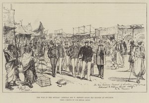 De oorlog in de Soedan, admiraal Sir W Hewett maakt zijn ronde in Souakim door Melton Prior