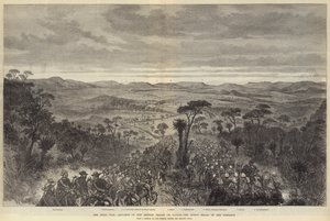 De Zulu-oorlog, opmars van de Britse troepen naar Ulundi, de kraal van de koning in de verte door Melton Prior