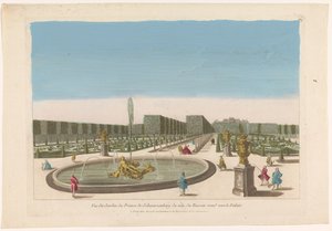 Gezicht op de fontein van de tuin van het Palais Schwarzenberg in de omgeving van de stad Wenen