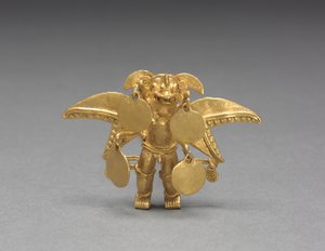 Gevleugelde Figuur Hanger, c. 1000-1550 door Mesoamerican Mesoamerican
