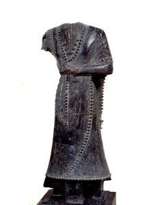 Mesopotamië: acefale beeldje in speksteen van Idi-Ilum, gouverneur van Mari, opgedragen aan de godin Ishtar