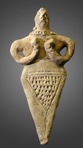 Beeldje van een naakte vrouw, Mesopotamië, ca. 2000-1800 v.Chr. (klei)