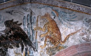 Detail van een muurschildering