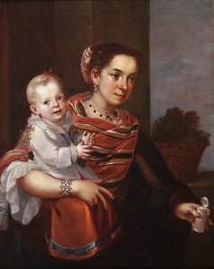 Morisca vrouw en albino meisje