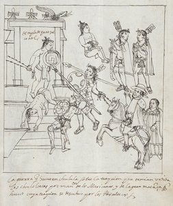 Ms Hunter 242 f.256r Evangelische Slag, uit Historia de Tlaxcala door Diego Munoz Camargo