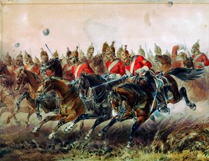 De aanval van de lichte brigade tijdens de slag bij Balaclava, 1854 door Michael Angelo Hayes