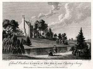 Colonel Onslows Lodge bij Try-Hill, nabij Chertsey, Surry, 1777