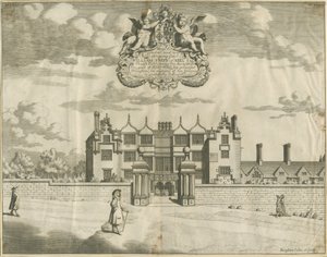 Keele Hall: kopergravure, nd [1653-1686] door Michael Burghers