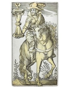 Speelkaart uit een uiterst zeldzame set, gegraveerd in de vier Italiaanse kleuren, Augsburg door Michael Froemmer