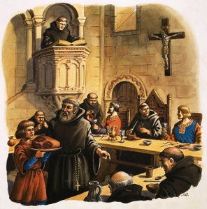 Nieuwelingen serveren maaltijden in refter