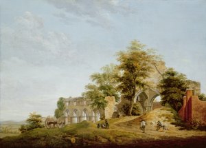 Ruïnes van Buildwas Abbey, 1770 door Michael Rooker