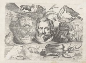 Studieblad met tekenvoorbeelden: portretten, dieren, insecten door Michael Snijders