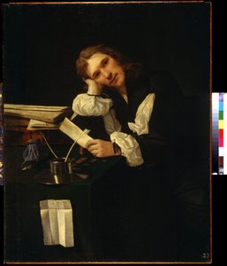 Portret van een jonge man, zelfportret, schilderij van Michiel Sweerts (1618-1664), olie op doek door Michael Sweerts