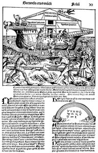 Pagina uit het boek De Neurenberg Kroniek, door Hartmann Schedel, 1493