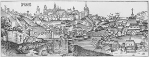 Uitzicht op Praag, illustratie uit de 