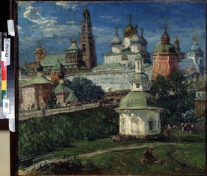 De Drie-eenheidsklooster van Sergius in Sergiyev Posad door Michail Vasilievich Boskin