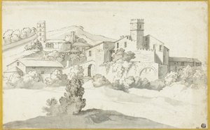 Landschap met een oud kasteel