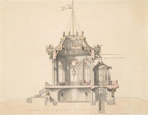 Project voor een Chinees Paviljoen door Michel Barthelemy Hazon