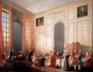 Engelse Theepartij met de Prins van Conti in de Tempel door Michel Barthelemy Ollivier