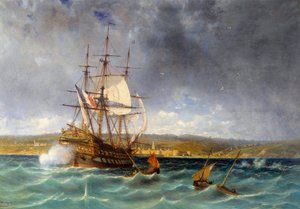 De Veteraan die de haven van Concarneau binnenkomt (detail)