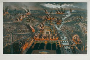 De Commune: Parijs brandt in de nacht van 24 op 25 mei 1871 ... (gravure)