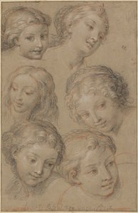 Studies van vrouwenhoofden