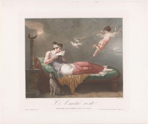 Personificatie van Vriendschap, een brief lezend door Michel Dissard