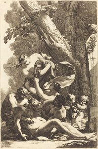 Dronken Silenus Ondersteund door Twee Faunen