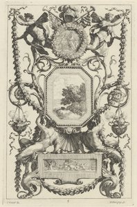 Ornamentpaneel Bekroond door een Medaillon met een Offer