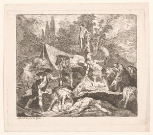 Begraven van de doden door Michel Francois Dandre Bardon