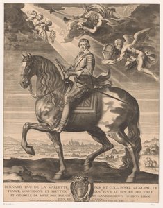 Ruiterportret van Bernard de Foix de la Valette, hertog van Epernon door Michel Lasne