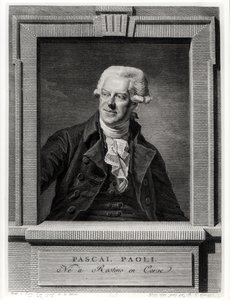 Portret van Pascal Paoli, gegraveerd door Benoit Louis Henriquez, 1793