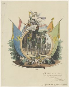 Medaillon met Vrijwillige Jagers der Leidse Hogeschool, 1830