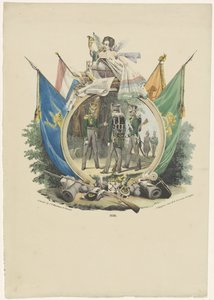 Medaillon met Vrijwillige Jagers der Leidse Hogeschool, 1830