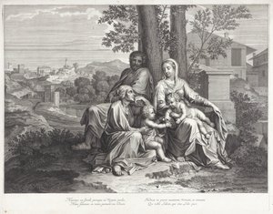 Heilige Familie met Elisabet en Johannes de Doper door Michel Natalis