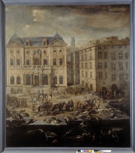 Uitzicht op het stadhuis (van Marseille) tijdens de pest van 1720