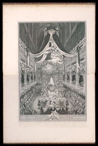 Begrafenis van Elisabeth Thérèse van Lotharingen, koningin van Sardinië, in de kerk van Notre Dame van Parijs op 22 september 1741 door Michel de Bonneval