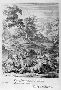Actaeon veranderd in een hert en verslonden door zijn honden, 1655